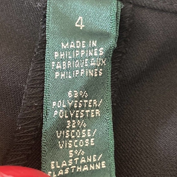 Ralph‎ Lauren Pants Womens 4 Sanderson Black Trousers Mid Length Straight Leg - Picture 10 of 12